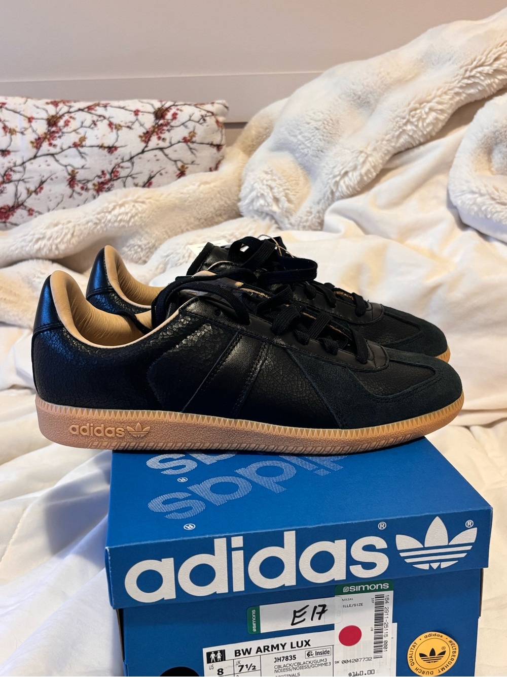 Adidas Originals Men’s BW Army Sneakers - Black with Gum Sole